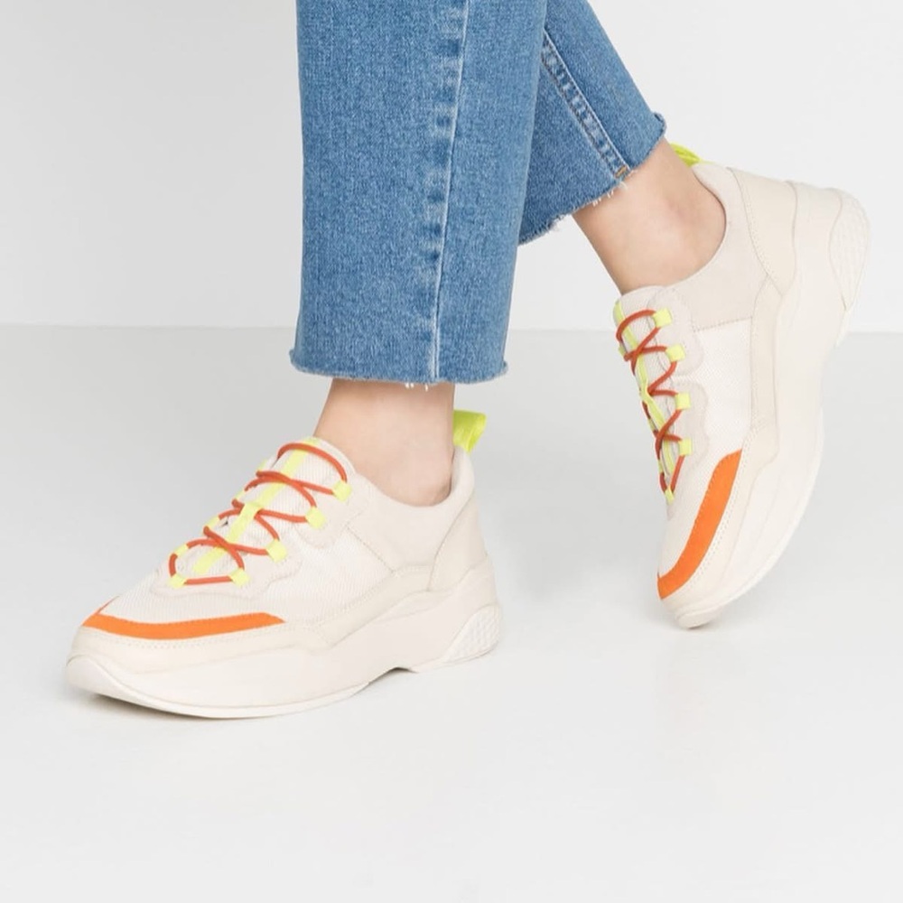 Vagabond Cream and Orange Sneakers
